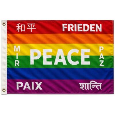 trends4cents Motto Flagge 90 x 150 cm, Polyester, UV-beständig, 2 Metallösen, vernäht (Peace 7 Sprachen) trends4cents Motto Flagge 90 x 150 cm, Polyester, UV-beständig, 2 Metallösen, vernäht (Peace 7 Sprachen)
