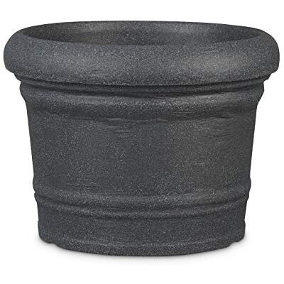 Scheurich Formia, Pflanzgefäß aus Kunststoff, Schwarz-Granit, 60 cm Durchmesser, 45 cm hoch, 74 l Vol. Scheurich Formia, Pflanzgefäß aus Kunststoff, Schwarz-Granit, 60 cm Durchmesser, 45 cm hoch, 74 l Vol.