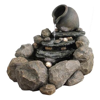 Dehner Gartenbrunnen Soltero, Outdoor-Brunnen, mit LED-Beleuchtung, solarfähig, ca.69x54x57,8 cm, Polyresin, grau Dehner Gartenbrunnen Soltero, Outdoor-Brunnen, mit LED-Beleuchtung, solarfähig, ca.69x54x57,8 cm, Polyresin, grau