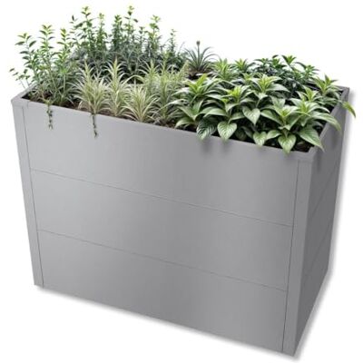 Metzler Hochbeet für den Garten oder Balkon – Stahl in Grau Witterungsbeständiges Metall-Gartenbeet, Pflanzenbeet, Blumenhochbeet 100 x 50 x 77 cm Metzler Hochbeet für den Garten oder Balkon – Stahl in Grau Witterungsbeständiges Metall-Gartenbeet, Pflanzenbeet, Blumenhochbeet 100 x 50 x 77 cm
