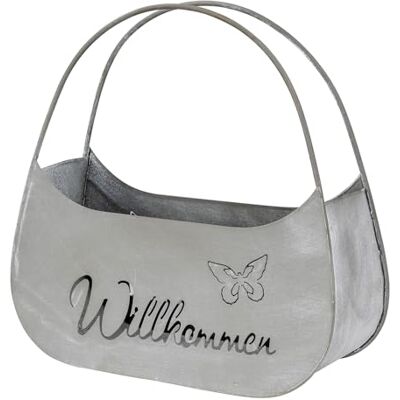 levandeo Blumentopf Tasche Willkommen L25cm Grau Metall Pflanztopf Garten-Deko Blumen Gartendeko Kräutertopf levandeo Blumentopf Tasche Willkommen L25cm Grau Metall Pflanztopf Garten-Deko Blumen Gartendeko Kräutertopf