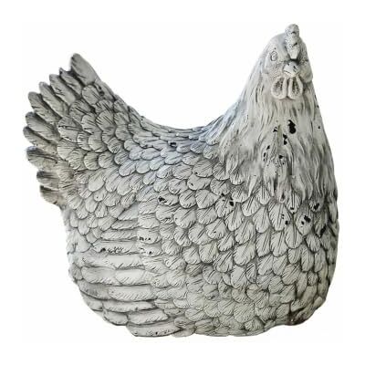 Loberon Deko-Huhn Delmonico, grau Huhn, Tier, Charmanter Osterschmuck, Aus Kunststein, Von Hand bemalt Loberon Deko-Huhn Delmonico, grau Huhn, Tier, Charmanter Osterschmuck, Aus Kunststein, Von Hand bemalt