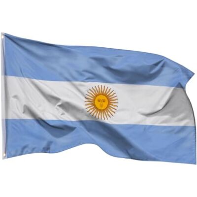 Aricona Argentinien Flagge 90x150cm wetterbeständige Fahne mit Messingösen, 100% Polyester, robuste Doppelnaht & in lebendigen Farben ideal für Flaggen-Liebhaber Aricona Argentinien Flagge 90x150cm wetterbeständige Fahne mit Messingösen, 100% Polyester, robuste Doppelnaht & in lebendigen Farben ideal für Flaggen-Liebhaber