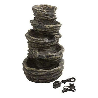 Dehner Gartenbrunnen Roccia mit LED Beleuchtung, Steinoptik, ca. 99 x 65 x 62 cm, 22 kg, Polyresin, grau Dehner Gartenbrunnen Roccia mit LED Beleuchtung, Steinoptik, ca. 99 x 65 x 62 cm, 22 kg, Polyresin, grau