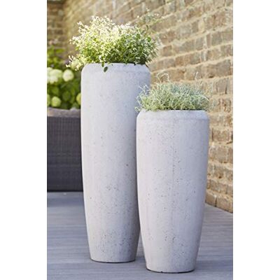 Klocke Dekorationsbedarf Moderne & Hochwertige Pflanzvase/Pflanzkübel – Fiberglas Farbe: Zement Medium: 100cm Mit Einsatz – Indoor & Outdoor – Wetterbeständig & Frostsicher – Vase/Kübel Klocke Dekorationsbedarf Moderne & Hochwertige Pflanzvase/Pflanzkübel – Fiberglas Farbe: Zement Medium: 100cm Mit Einsatz – Indoor & Outdoor – Wetterbeständig & Frostsicher – Vase/Kübel