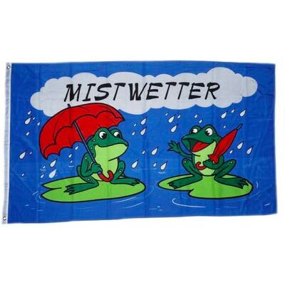 FahnenMax Fahne Flagge Frösche Mistwetter Schirm 90 x 150 cm FahnenMax Fahne Flagge Frösche Mistwetter Schirm 90 x 150 cm