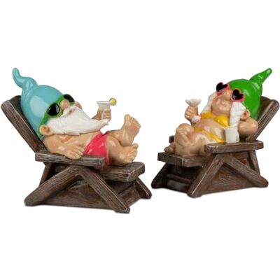 formano 2er Set Gartenzwerg Liegestuhl lustige Gartenzwerge 26cm aus Kunststein handbemalt Gartendeko Figuren mit glänzender Oberfläche für Garten Terrasse Balkon, humorvolle Outdoor Gartenfiguren formano 2er Set Gartenzwerg Liegestuhl lustige Gartenzwerge 26cm aus Kunststein handbemalt Gartendeko Figuren mit glänzender Oberfläche für Garten Terrasse Balkon, humorvolle Outdoor Gartenfiguren