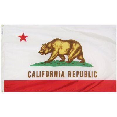 Annin Flagmakers Modell 140460 Kalifornische Staatsflagge, 90 x 150 cm, Nylon SolarGuard Nyl-Glo 100% hergestellt in den USA nach offiziellen Bundesstaats-Design-Spezifikationen. Annin Flagmakers Modell 140460 Kalifornische Staatsflagge, 90 x 150 cm, Nylon SolarGuard Nyl-Glo 100% hergestellt in den USA nach offiziellen Bundesstaats-Design-Spezifikationen.