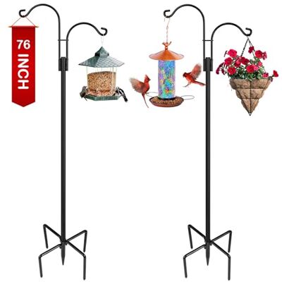 XDW-GIFTS Doppelter Schäferhaken für den Außenbereich, 2 Stück, robuste Gartenstange zum Aufhängen von Vogelfutterspendern, Pflanzkörben, Solar-Laternen, Gartenpflanzenaufhänger mit 5 Basis-Zinken XDW-GIFTS Doppelter Schäferhaken für den Außenbereich, 2 Stück, robuste Gartenstange zum Aufhängen von Vogelfutterspendern, Pflanzkörben, Solar-Laternen, Gartenpflanzenaufhänger mit 5 Basis-Zinken