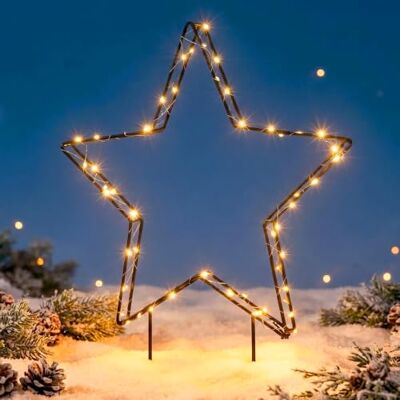 Spetebo Gartenstecker Leuchtstern für Außen und Innen mit Timer 56 LED Metall Stern Silhouette warm weiß beleuchtet batteriebetrieben Weihnachten Advent Winter Garten Aufsteller Deko Beleuchtung Spetebo Gartenstecker Leuchtstern für Außen und Innen mit Timer 56 LED Metall Stern Silhouette warm weiß beleuchtet batteriebetrieben Weihnachten Advent Winter Garten Aufsteller Deko Beleuchtung