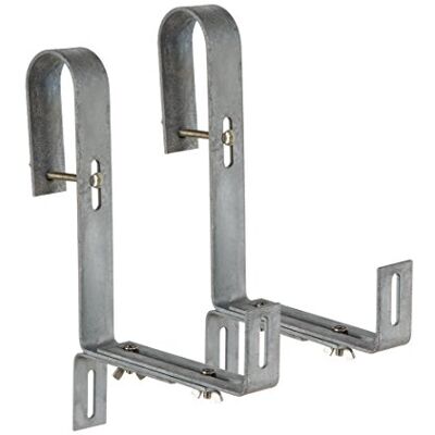 Dehner Blumenkastenhalter für Rohrgeländer, 2 Stück, Silbergrau Dehner Blumenkastenhalter für Rohrgeländer, 2 Stück, Silbergrau