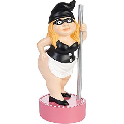 BRUBAKER Sexy Gartenzwerg Tänzerin Stripperin mit Hausfrauen Hausmädchen Kostüm an Strip Stange Gartenfigur Lustig Dekoration Wetterfest für Garten Gartendeko für außen 23 cm BRUBAKER Sexy Gartenzwerg Tänzerin Stripperin mit Hausfrauen Hausmädchen Kostüm an Strip Stange Gartenfigur Lustig Dekoration Wetterfest für Garten Gartendeko für außen 23 cm
