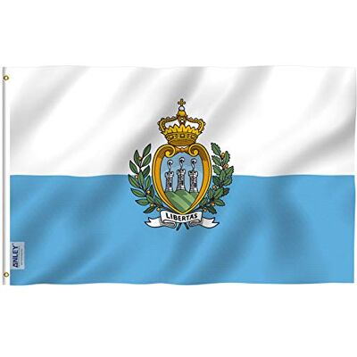Anley Fly Breeze 3x5 Fuß San Marino Flagge Lebendige Farbe und UV-Lichtechtheit Leinwandkopf und doppelt genäht Sammarinese Flags Polyester mit Messingösen 3 X 5 Ft Anley Fly Breeze 3x5 Fuß San Marino Flagge Lebendige Farbe und UV-Lichtechtheit Leinwandkopf und doppelt genäht Sammarinese Flags Polyester mit Messingösen 3 X 5 Ft