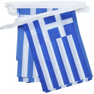 AZ FLAG Griechische Flaggen-Girlande 4m 20 Fahnen - Party Banner AZ FLAG Griechische Flaggen-Girlande 4m 20 Fahnen - Party Banner