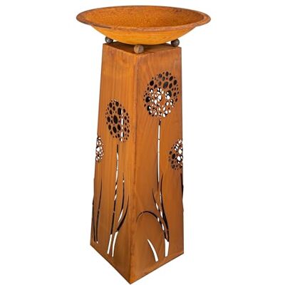 Rostikal Pusteblumen Säule 115 cm mit Abnehmbarer runder Pflanzschale 50 cm handgemachte witterungsbeständige Gartensäule im Rost Design für In- & Outdoor Rostikal Pusteblumen Säule 115 cm mit Abnehmbarer runder Pflanzschale 50 cm handgemachte witterungsbeständige Gartensäule im Rost Design für In- & Outdoor