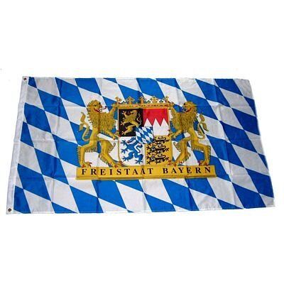 trends4cents MM Freistaat Bayern Löwe Schrift Flagge/Fahne, wetterfest, mehrfarbig, 250 x 150 x 1 cm, 16284 trends4cents MM Freistaat Bayern Löwe Schrift Flagge/Fahne, wetterfest, mehrfarbig, 250 x 150 x 1 cm, 16284