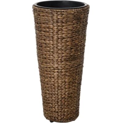 VIVANNO Pflanzkübel Wasserhyazinthe Runder Blumenkübel Braun, 60 cm Edler Pflanzentopf im Asia Design, inklusive wasserdichtem Kunststoffeinsatz, Naturprodukt für Innen, robuster Kübel VIVANNO Pflanzkübel Wasserhyazinthe Runder Blumenkübel Braun, 60 cm Edler Pflanzentopf im Asia Design, inklusive wasserdichtem Kunststoffeinsatz, Naturprodukt für Innen, robuster Kübel