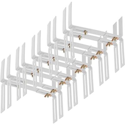 BigDean 10 Blumenkastenhalter weiß Standard H-Form Balkonkastenhalter Einfache Befestigung für Pflanzkästen und Blumenkästen, verstellbarer Kastenhalter aus Metall, extrem Robust und langlebig BigDean 10 Blumenkastenhalter weiß Standard H-Form Balkonkastenhalter Einfache Befestigung für Pflanzkästen und Blumenkästen, verstellbarer Kastenhalter aus Metall, extrem Robust und langlebig