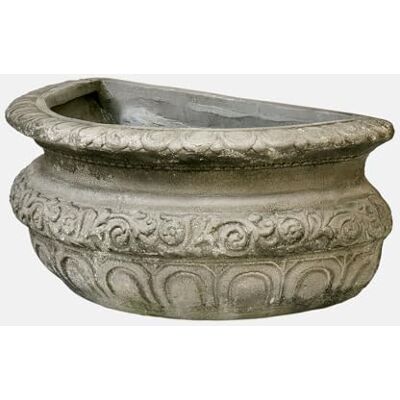 Loberon Übertopf Lendoria, grau Stein-Optik für Klassische Mauergärten Halbrunde Silhouette Pflanzgefäß Gartenzubehör Outdoor Kunststein Loberon Übertopf Lendoria, grau Stein-Optik für Klassische Mauergärten Halbrunde Silhouette Pflanzgefäß Gartenzubehör Outdoor Kunststein