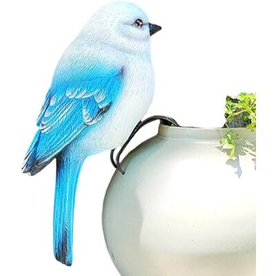 VORILO Vogel-Skulptur aus gealtertem Harz, Gartendekoration, Blau Wetterbeständige Gießharze, Vogelskulptur, künstlerische Outdoor-Gartenkunst für Veranda, Balkon, Dekoration VORILO Vogel-Skulptur aus gealtertem Harz, Gartendekoration, Blau Wetterbeständige Gießharze, Vogelskulptur, künstlerische Outdoor-Gartenkunst für Veranda, Balkon, Dekoration