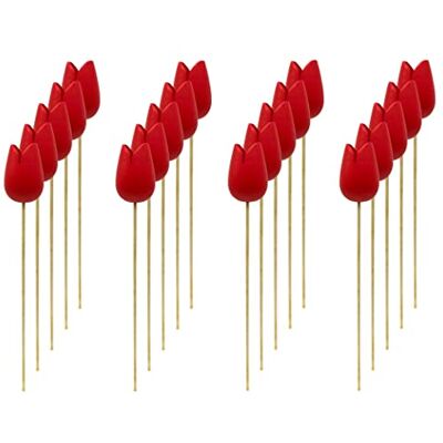 DARO DEKO Holz Dekostecker Tulpe 4 x 36cm rot 20 Stück Garten-Deko Blumen-Stecker künstlich Holzblume Tulip DARO DEKO Holz Dekostecker Tulpe 4 x 36cm rot 20 Stück Garten-Deko Blumen-Stecker künstlich Holzblume Tulip