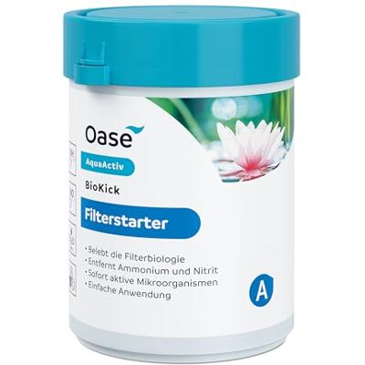Oase 43138 AquaActiv BioKick Filterstarter (200 ml für 10.000 l) Teichbakterien, Starterbakterien für Fischteich Gartenteich Schwimmteich, Silber Oase 43138 AquaActiv BioKick Filterstarter (200 ml für 10.000 l) Teichbakterien, Starterbakterien für Fischteich Gartenteich Schwimmteich, Silber