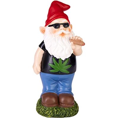 BRUBAKER Gartenzwerg Cannabis Frecher Zwerg mit Joint Gartenfigur Lustig Gras Rauchen Dekoration Wetterfest für Garten Campingplatz Gartendeko für außen 24 cm groß BRUBAKER Gartenzwerg Cannabis Frecher Zwerg mit Joint Gartenfigur Lustig Gras Rauchen Dekoration Wetterfest für Garten Campingplatz Gartendeko für außen 24 cm groß