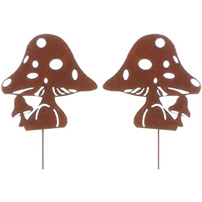 ETC dekorativer Gartenstecker Motiv Pilz aus Metall Edelrost Preis für 2 Stück ETC dekorativer Gartenstecker Motiv Pilz aus Metall Edelrost Preis für 2 Stück