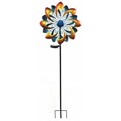 Dehner Riesen-Windrad Molino, bunt, Ø 35 cm, Höhe 128 cm mit Solarlicht, kaltweiß, Metall / Glas Dehner Riesen-Windrad Molino, bunt, Ø 35 cm, Höhe 128 cm mit Solarlicht, kaltweiß, Metall / Glas
