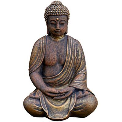 gartendekoparadies.de Massive Steinfigur Buddha Statue aus Steinguss frostfest (Gold) gartendekoparadies.de Massive Steinfigur Buddha Statue aus Steinguss frostfest (Gold)
