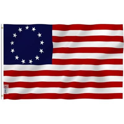 Anley Fly Breeze 3x5 Fuß Betsy Ross Flagge Lebendige Farbe und UV-beständig Canvas Header und doppelt genäht United States Flags Polyester mit Messingösen 3 X 5 Ft Anley Fly Breeze 3x5 Fuß Betsy Ross Flagge Lebendige Farbe und UV-beständig Canvas Header und doppelt genäht United States Flags Polyester mit Messingösen 3 X 5 Ft