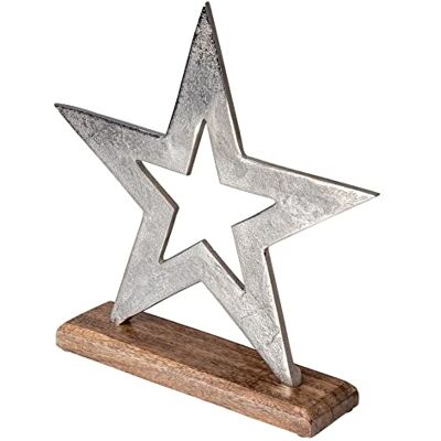 levandeo Stern 30x30cm Metall Mango Silber Braun Tischdeko Holz Metallstern Dekoration Deko Aufsteller Weihnachten Wohndekoration Geschenk levandeo Stern 30x30cm Metall Mango Silber Braun Tischdeko Holz Metallstern Dekoration Deko Aufsteller Weihnachten Wohndekoration Geschenk