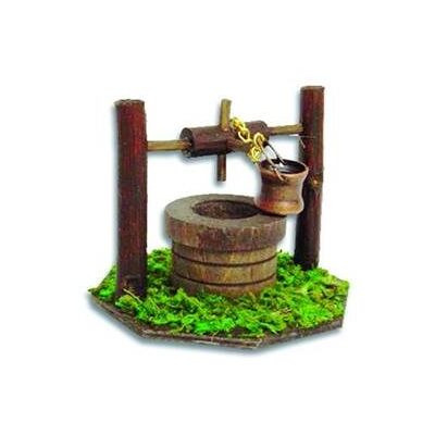 Unbekannt Krippenzubehör Brunnen mit Zahnrad und Zinneimer, Höhe 7,5cm Unbekannt Krippenzubehör Brunnen mit Zahnrad und Zinneimer, Höhe 7,5cm