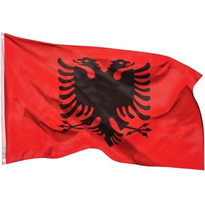 Aricona Albanien Flagge 90x150cm wetterbeständige Fahne mit Messingösen, 100% Polyester, robuste Doppelnaht & in lebendigen Farben ideal für Flaggen-Liebhaber Aricona Albanien Flagge 90x150cm wetterbeständige Fahne mit Messingösen, 100% Polyester, robuste Doppelnaht & in lebendigen Farben ideal für Flaggen-Liebhaber