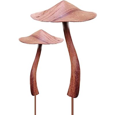 2 Parasol Gartenstecker Deko Pilze aus Holz von Hand geschnitzt 15 cm und 22 cm hoch 2 Parasol Gartenstecker Deko Pilze aus Holz von Hand geschnitzt 15 cm und 22 cm hoch