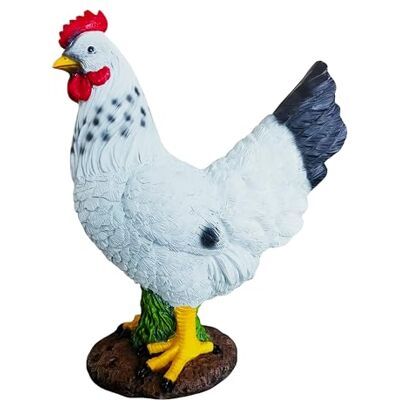 Relaxdays Gartenfigur Huhn, weißer Hahn, wetterfeste Gartendeko, Mehrfarbig authentische Tierfigur, Kunstharz, 32,5 cm Relaxdays Gartenfigur Huhn, weißer Hahn, wetterfeste Gartendeko, Mehrfarbig authentische Tierfigur, Kunstharz, 32,5 cm