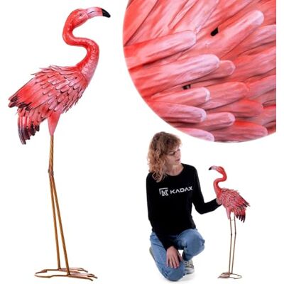 KADAX Flamingo Figur 76 cm, große Gartenfigur aus pulverbeschichtetem Stahl, handbemalte Teichfigur, Metallfigur als Gartendeko für Garten & Teich, Gartenstatue KADAX Flamingo Figur 76 cm, große Gartenfigur aus pulverbeschichtetem Stahl, handbemalte Teichfigur, Metallfigur als Gartendeko für Garten & Teich, Gartenstatue