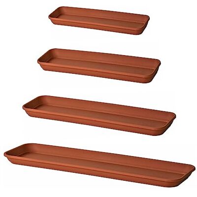 Euro3plast Inis Kunststoff Untersetzer rechteckig für Blumenkästen 36 cm 46 cm 56 cm oder 76 cm lang in den Farben: Anthrazit Taupe Terrakotta oder in Weiß (Terrakotta, 46 cm) Euro3plast Inis Kunststoff Untersetzer rechteckig für Blumenkästen 36 cm 46 cm 56 cm oder 76 cm lang in den Farben: Anthrazit Taupe Terrakotta oder in Weiß (Terrakotta, 46 cm)