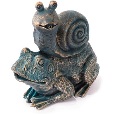 Esotec Wasserspeier Schnecke & Frosch für Garten-Teich Wasserspiel 100774 Material Teichfigur Polyresin, Altkupfer-Design, 2x2m Schlauch, Ø10/13mm, empfohlene Solar-Teichpumpe ab 250l/h, H=26,5cm Esotec Wasserspeier Schnecke & Frosch für Garten-Teich Wasserspiel 100774 Material Teichfigur Polyresin, Altkupfer-Design, 2x2m Schlauch, Ø10/13mm, empfohlene Solar-Teichpumpe ab 250l/h, H=26,5cm