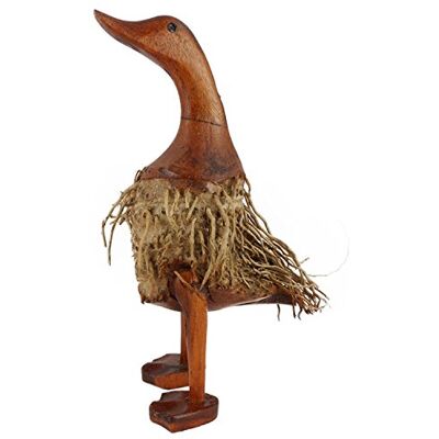 Holz Ente Lauf Ente aus Natur Bambuswurzel und Teak-Holz Braun gebeizt als Gartendeko Geeignet Höhe 20cm Holz Ente Lauf Ente aus Natur Bambuswurzel und Teak-Holz Braun gebeizt als Gartendeko Geeignet Höhe 20cm