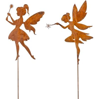 levandeo 2er Set Gartenstecker L80cm Elfe Rostdeko Märchen Fee Gartendeko Edelrost Deko Garten Metall Metallbild Topfstecker levandeo 2er Set Gartenstecker L80cm Elfe Rostdeko Märchen Fee Gartendeko Edelrost Deko Garten Metall Metallbild Topfstecker