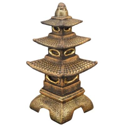 gartendekoparadies.de Steinlampe in Form Einer Pagode japanische Steinlaterne, H. 46 cm, 14 kg, Frostsicher aus Steinguss für Außenbereich (Gold) gartendekoparadies.de Steinlampe in Form Einer Pagode japanische Steinlaterne, H. 46 cm, 14 kg, Frostsicher aus Steinguss für Außenbereich (Gold)