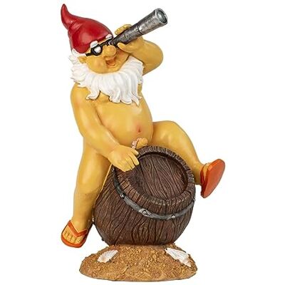 Geschenkestadl Nackter Zwerg mit Fernrohr auf Fass Gartenzwerg 31 cm FKK Urlaub Geschenkestadl Nackter Zwerg mit Fernrohr auf Fass Gartenzwerg 31 cm FKK Urlaub