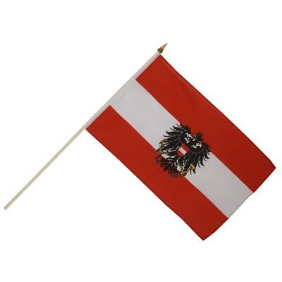 Digni Stockflagge Österreich mit Adler 30 x 45 cm Digni Stockflagge Österreich mit Adler 30 x 45 cm