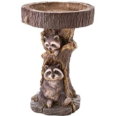Pleayietoopiatiey Waschbär-Vogelbad-Schale aus Kunstharz,Statue für Garten,Terrasse Niedliches Waschbär-Design,aus Kunstharz,wetterfest,22 cm hoch,14 cm lang,für Terrasse,Zaun,Garten,Rasen,Park Pleayietoopiatiey Waschbär-Vogelbad-Schale aus Kunstharz,Statue für Garten,Terrasse Niedliches Waschbär-Design,aus Kunstharz,wetterfest,22 cm hoch,14 cm lang,für Terrasse,Zaun,Garten,Rasen,Park