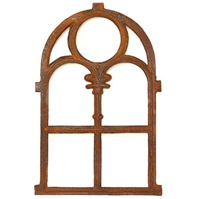 Antikas Stallfenster aus Gusseisen in Antik Optik ca. 72,5 x 45,5 cm Eisenfenster für Gartenmauer (rostig), rustikaler Look, Kirchenfenster Antikas Stallfenster aus Gusseisen in Antik Optik ca. 72,5 x 45,5 cm Eisenfenster für Gartenmauer (rostig), rustikaler Look, Kirchenfenster