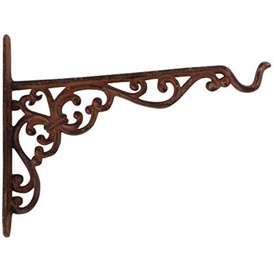 Esschert Design 3 Stück Wandhaken, Blumenhaken für Blumenampel, Hängekörbe, Größe M, ca. 25 cm x 2,4 cm x 19 cm Esschert Design 3 Stück Wandhaken, Blumenhaken für Blumenampel, Hängekörbe, Größe M, ca. 25 cm x 2,4 cm x 19 cm