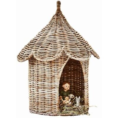 Loberon Krippe Dottimo, braun Kids, Weihnachten, Rattan mit Eisenrahmen, Kindgerechtes Design, Krippenhaus in Häuschenform Loberon Krippe Dottimo, braun Kids, Weihnachten, Rattan mit Eisenrahmen, Kindgerechtes Design, Krippenhaus in Häuschenform