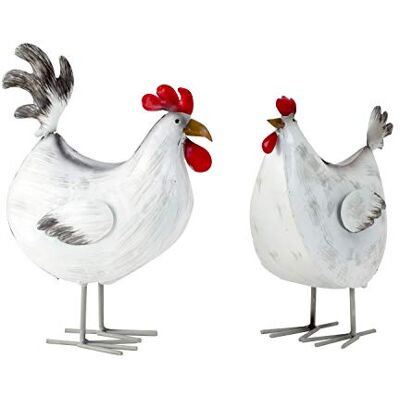 Geschenkestadl Hahn und Henne Metall Figuren 23,5 cm Geschenkestadl Hahn und Henne Metall Figuren 23,5 cm