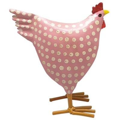 ETC dekoratives frühlingshaftes kleines Deko Huhn Metall bemalt mit Punkten rosa pink lila einzeln oder im 3-er Set (Rosa) ETC dekoratives frühlingshaftes kleines Deko Huhn Metall bemalt mit Punkten rosa pink lila einzeln oder im 3-er Set (Rosa)